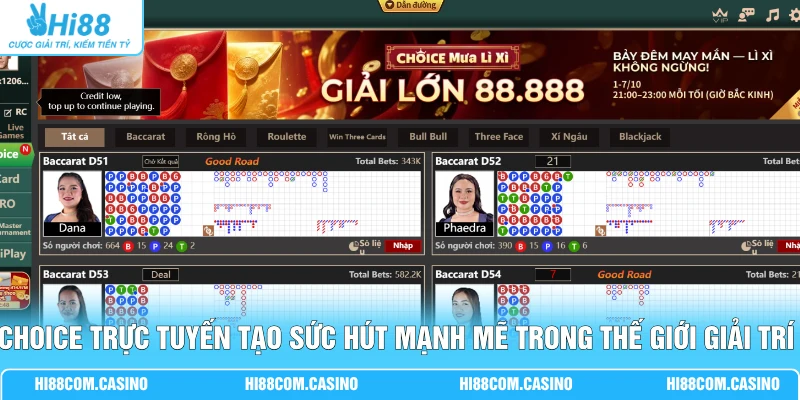 CHOICE trực tuyến tạo sức hút mạnh mẽ trong thế giới giải trí số