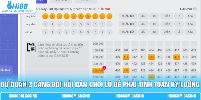 Dự đoán 3 càng đòi hỏi dân chơi lô đề phải tính toán kỹ lưỡng