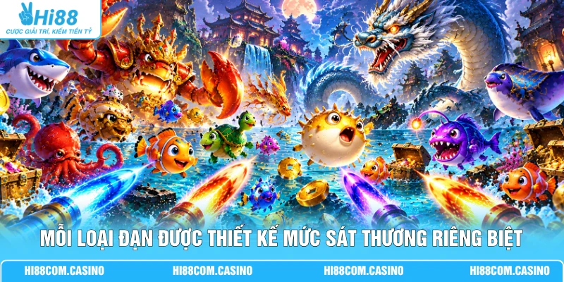 Mỗi loại đạn được thiết kế mức sát thương riêng biệt