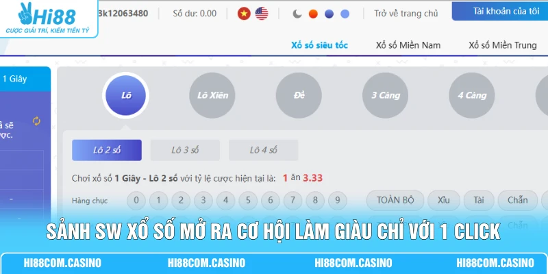 Sảnh SW xổ số mở ra cơ hội làm giàu chỉ với 1 click