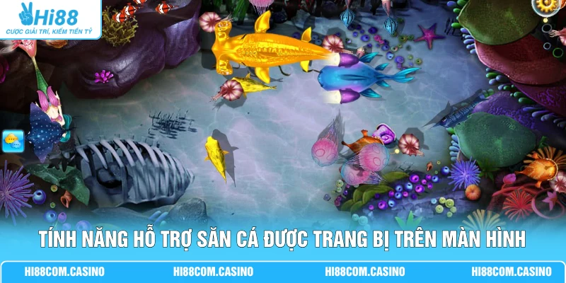 Hải Vương 3 Với 5 Bản Đồ Biển Cùng Hệ Sinh Vật Đa Dạng 3 Tính năng hỗ trợ săn cá được trang bị trên màn hình
